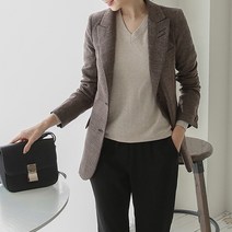 요모조모 1631 슬림핏 체크 가을 봄 자켓