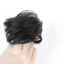 Makone 여성 인조 패션 가발 스타일 내추럴 똥머리 묶음머리, 개, 업그레이드 버전 리얼 헤어밴드[내츄럴 블랙]