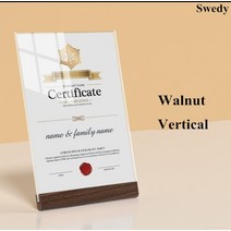 원목책상1000 컴퓨터원목책상A4 210X297MM 나무 기본 아크릴 시트 사인 홀더 스탠드 웨딩 파티 테이블 번, 03 A4 Walnut Vertical