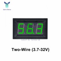 전압계 0.36 인치 미니 레드 그린 블루 LED 디스플레이 패널 가정용 전압 디지털 0-100V 3.7-32V 2 / 3 전, 02 2 Wire 3.7-32V