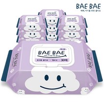 베베 BAEBAE 아기물티슈 휴대용 55gsm 캡형30매 10팩, BAEBAE(베베) 아기물티슈 휴대용