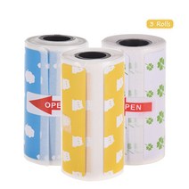 Haomenyi 57 * 30mm 열성 점착 라벨 롤지 조성물 3 옐로우 그린 블루