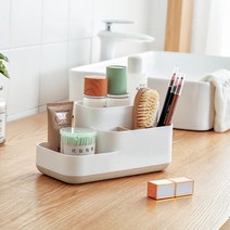 칸칸 화장대 데스크 소품정리함(베이지) 가정용 업소용 추천 UWN00935JL, 제목색상또는랜덤