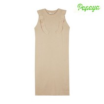 PAPAYA 앞 셔링 민소매 원피스_PNJROP024B