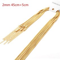 스네이크목걸이 뱀줄목걸이 18k 14k 실버 두줄 목걸이 LUXUSTEEL 10 개/몫 45CM + 뱀 체인 목걸이 스테인레