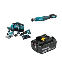 Makita 마키타 마끼다 XT507PT 18V LXT® 리튬 이온 브러시리스 무선 5개입. 콤보 키트(5.0Ah), Kit/ Extra Battery/ & Ratchet