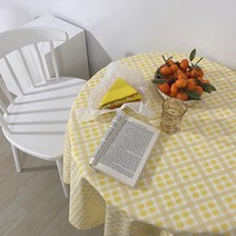 빈티지 감성 테이블보 1인 2인 식탁보 책상보 협탁보 미니 원형 테이블보, S, 21.레몬티 테이블보