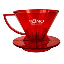 고노 KONO 컬렉션 2023 봄 칼라 1~2잔용 커피 드리퍼 MDN21 투명 레드 매화 클리어비