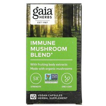 가이아 허브 Gaia Herbs 버섯 혼합 40정 표고 칠면조 꼬리 영지 동충하초 차가 버섯 베타글루칸 함유