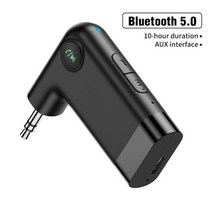 무선 호환 블루투스 연결 동글 데스트탑 스피커용 어댑터 3.5mm 잭 5.0 수신기 핸즈프리 차량용 키트 오디오 음악 헤드셋 수신기282268, Black