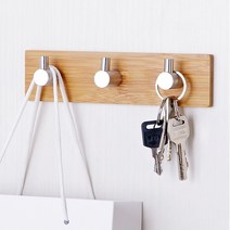 지안 접착식 현관문마스크걸이 다이소 마스크걸이대 원목후크, 1개, 트리플