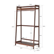 원목 옷걸이 조립식 스탠드 고정식 우드 수납 행거, 17. 브라운 100 cm