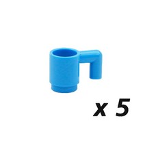 중국레고 호환 도시 MOC 벽돌 부품 빌딩 블록 장교 가구 액세서리 키트 DIY 완구 노트북 컴퓨터 컵 전화 가, 13 5pcs blue cup