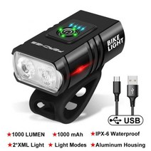 T6 LED 자전거 라이트 10W 1200 루멘 USB 충전식 전원 디스플레이 MTB 도로 프론트 사이클링 손전등 액세서리, CHINA, T6 headlight, T6 headlight