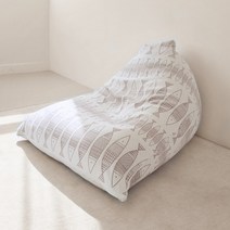 리누 꿀바른 빈백 유니크 대형 1인 소파 자수면 북유럽스타일, 물고기 크림 브라운