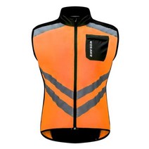 승마조끼 WOSAWE-사이클링 반사 조끼 방풍 러닝 안전 오토바이 Gilet MTB 라이딩 자전거 의류 민소매 자켓, EUM(ASIAL), BL208-오렌지