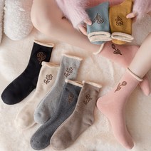 까사코지 플라워 도톰 편안한 무압박 돌돌이 기모 양말 8종 세트