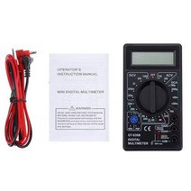 LCD 디지털 멀티 미터 전류계 전압계 AC/DC 750/1000V 미니 핸드 헬드 리드 옴 테스터 프로브 포함, 01 Black
