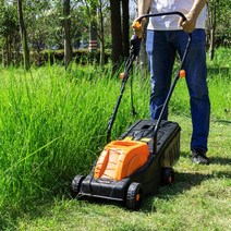 손으로 미는 예초기 수동 잔디 깍는 기계 잡초 긴풀, 1300W+30m 전원 코드