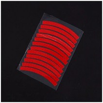 리어카바퀴 카트휠 자동차 휠 허브 반사 스티커 야간 안전 운전 오토바이 자전거 타이어 림 야광 스트립, 02 12PCS RED