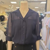 JJ지고트 NC13 칼라 오간자 블라우스 칼라 디자인 오간자 블라우스 GN4M0BL93