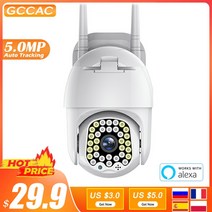 5mp 보안 wifi 카메라 스마트 홈 cctv 360 ptz 3mp 야외 자동 추적 보안 감시 보호 ip cam work with alexa, 5mp 및 32g 카드, 협력사, au 플러그