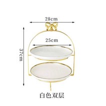 애프터눈티 트레이 뷔페 플레이트 장식 케이크 디자인 호텔 럭셔리 서빙보드 디저트 빵트레이, 1 37x28x28cm