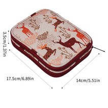 코바늘 파우치 수납 가방 핸드메이드 공구 스웨터 바늘 정리 문구뜨기 뜨개질 패키지 초보 배우기 세트 부자재 소품 키트 지갑 기초 재료 펀한몰, 사슴 짧은 크로 셰 뜨개질 빈 가방