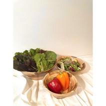 굿플레이트 고무나무 아카시아 나무 우드 그릇 샐러드볼, 세트