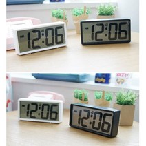 벽 탁상 심플 스누즈 전자 알람 시계 사무실 홈, 블랙