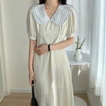 여왕 폐하 도트원피스 빅카라 반팔원피스