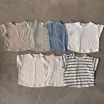 23여름 린넨 티셔츠 아오스타 여아 남아 반팔티 아기 외출복 키즈 유아동복