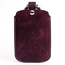 르노삼성 SM5 SM7 QM5 QM3 4버튼 스마트키 가죽 케이스 PS02 커버, 푸에블로 퍼플