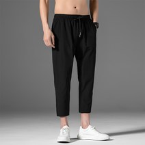 스포츠 레저 바지 봄 여름 9부 캐쥬얼 남성 슬림 에어매쉬 운동 스판 블랙 심플 배기 속건 드레이프 팬츠 649952513