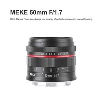 Meike 올림푸스 파나소닉 루믹스 M4/3 MFT 마운트 카메라 GH4 GH5 GH6 OM-1 및 BMPCC와 호환되는 50mm F1.7 대형 조리개 수동 초점 프라임 렌즈