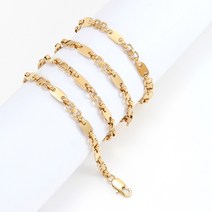 행운 여성을 위한 6mm 힙합 골든 커피 콩 목걸이 316L 스테인레스 스틸 커브 쿠바 링크 체인 패션 팔찌 쥬얼리 선물