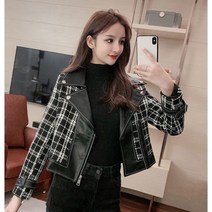 법대로사랑하라 이세영 가죽자켓 체크패턴 빅카라 라이더 나들이 재킷