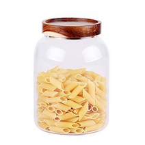Glass Storage Jar Food Storage Container/Canisters with Airtight Lid for Serving Tea Coffee Honey, 1