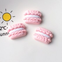 사랑스러운 미니 만화 핑크 케이크 음식 및 놀이 레진 스크랩북 DIY 주얼리 머리핀 액세서리 공예 10, 8G