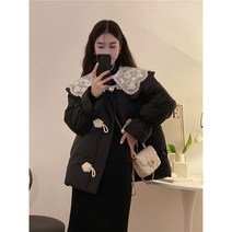 여성 레이스 칼라 가을 여자 코튼 패딩 다운 점퍼