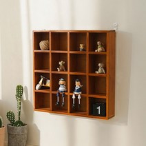 원목 미니 장식장 벽걸이 수납 진열장, 갈색 A