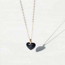 에버링 14K 금 천연석 목걸이 통통하트 블랙 오닉스_NUPK42301K Gold Gift