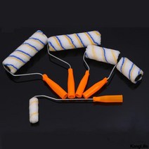 건설 도구 실노 천을 마 상자 홀더9 인치 파인 헤어 페인트 롤러 브러시 라텍스 페인트 데드 앵글 긴 머리 설명서 가정용 수리 벽 장식 브러시 없음, 8인치 옐로우 블루