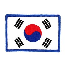 태극기약장 흰색 군인 가방 벨크로 패치