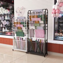 포장지 한지 종이 진열대 거치대 정리대 스탠드, 섬세한 모델 70x30x140 하이 화이트
