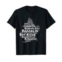 Brooklyn New York Neighborhoods 워드 클라우드 브루클린 티셔츠