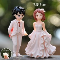 테라리움 피규어BAIUFOR 커플 미니어처 신부 신랑 인형 잡초 케이크 피규어 DIY 테라리움 액세서리 발렌타, 1-커플