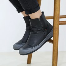 제이슈 수제화 천연소가죽 보온내피 마다 앵클 숏 부츠 4.5cm