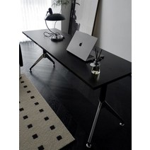 모던 미드센츄리 유럽풍 임스테이블 홈 데스크 테이블, 블랙 2.5CM 두께 패널120x60x75cm