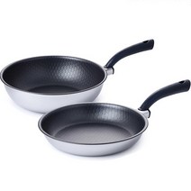 알텐바흐 헥사 통5중 스텐 후라이팬 세트 2개, 프라이팬 28cm + 궁중팬 28cm, 혼합색상